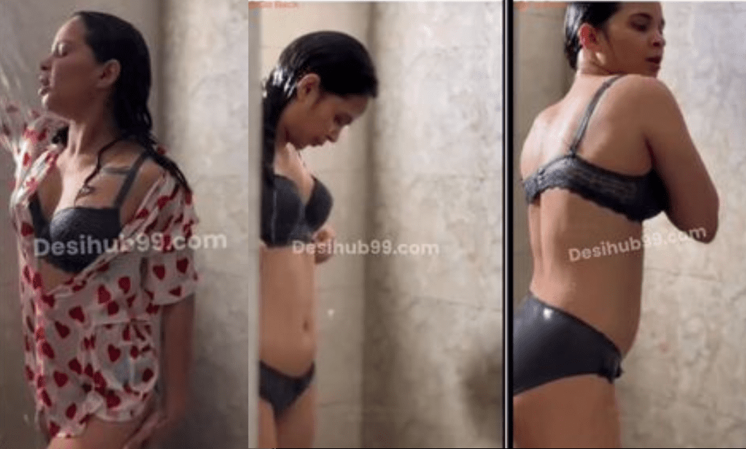 Horny Famous Pahadi Girl Mansi Negi Bathing And Taking Off Her Pink Top Teasing In Bikini With Horny Moves
