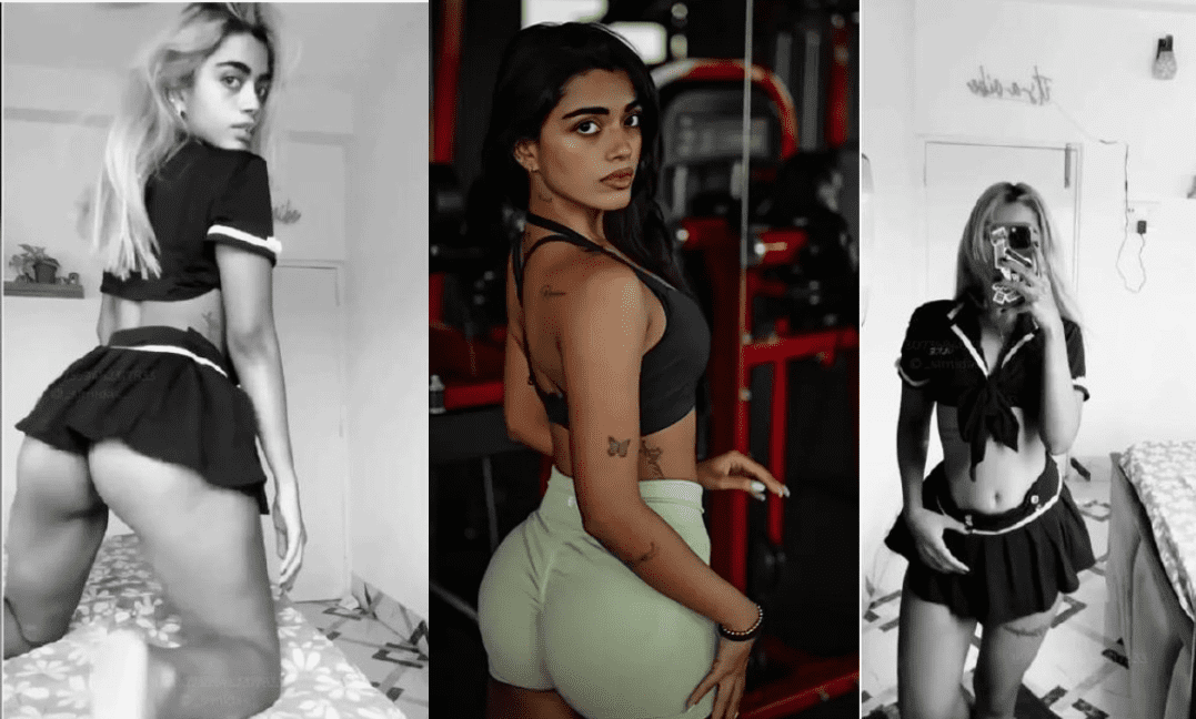 Famous Fitness Model Simi Das Teasing In School Girl Cosplay And Showing Her Big Boobs And Asshole