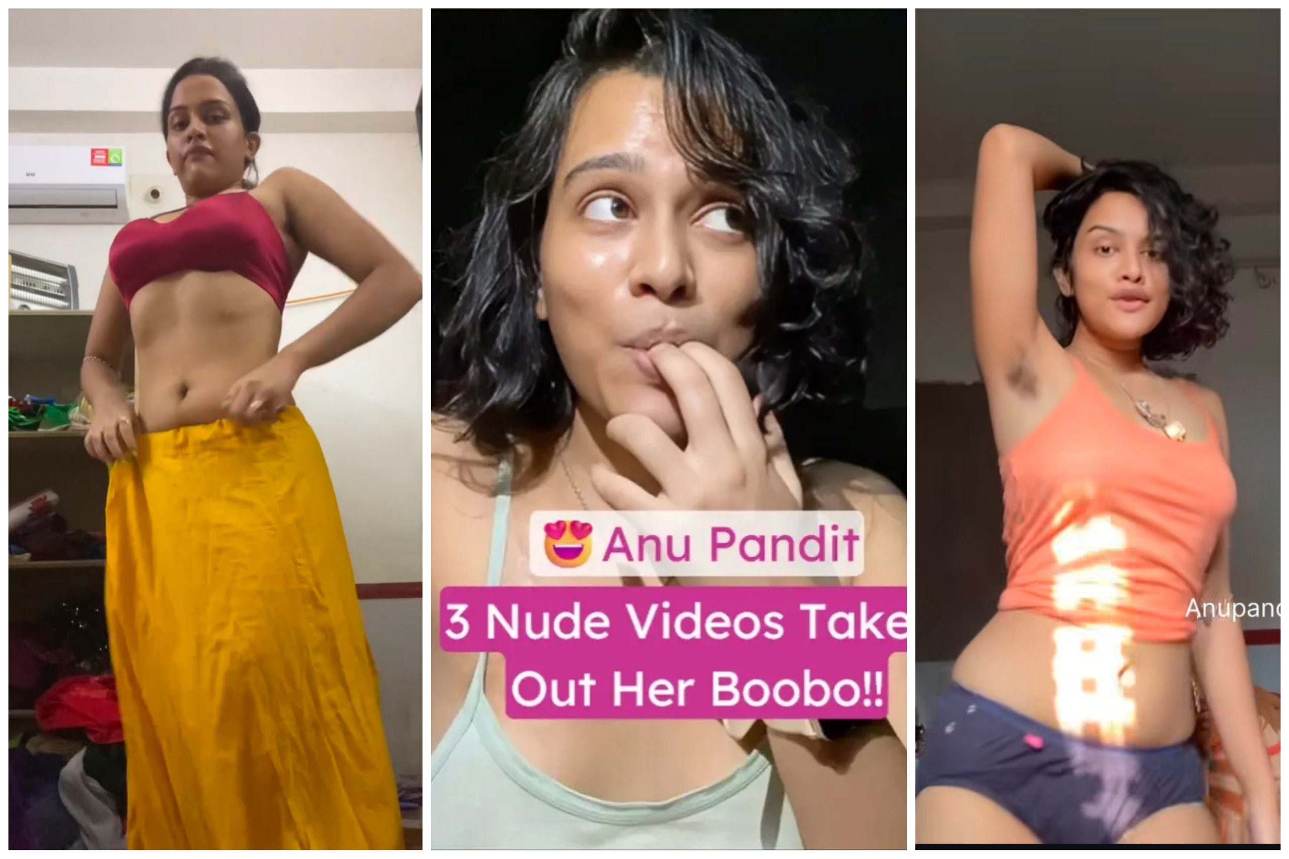 Anu Pandit Famous Insta Model Latest Paid App 3 Videos Merged In One
