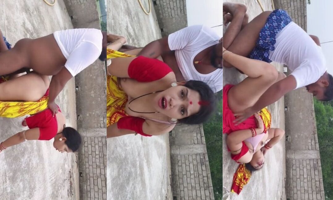 Beautiful Desi Village Wife Hard Fucked by Construction Labour on Top of the Roof